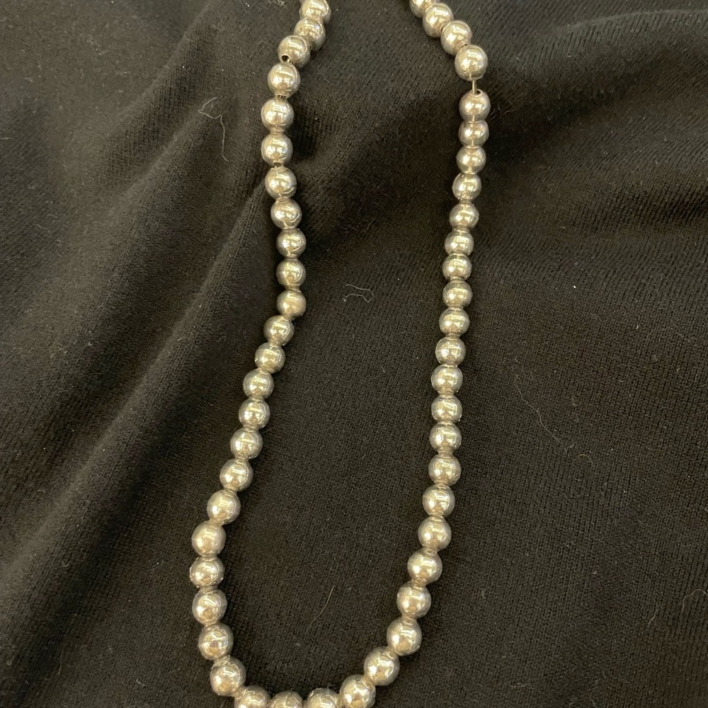 Elegant Sterling Silver Beaded Necklace